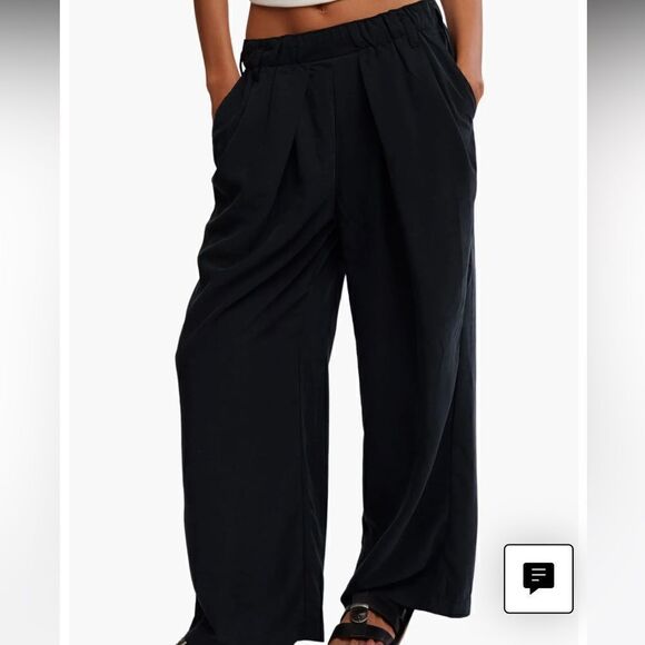 Free People NWT Nothin’ To Say Wide Leg Pants in black size XS